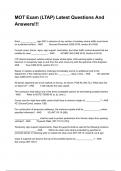 MOT Exam &lpar;LTAP&rpar; Latest Questions And Answers&excl;&excl;&excl;