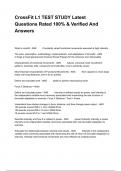CrossFit L1 TEST STUDY Latest Questions Rated 100&percnt; & Verified And Answers