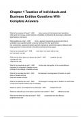 Chapter 1 Taxation of Individuals and Business Entities Questions With Complete Answers