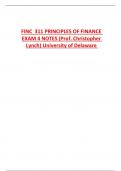 FINC 311 PRINCIPLES OF FINANCE  EXAM 4 NOTES (Prof. Christopher  Lynch) University of Delaware