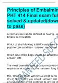 Principles of Embalming III - PHT 414 Final exam fully solved & updated(download to pass)