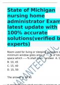 State of Michigan nursing home administrator Exam latest update with 100&percnt; accurate solutions&lpar;verified by experts&rpar;