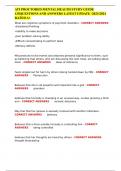ATI PROCTORED MENTAL HEALTH STUDY GUIDE 125QUESTIONS AND ANSWERS LATEST UPDATE -2023&sol;2024 RATED A&plus;