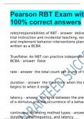 Pearson RBT Exam with 100% correct answers