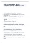 AUMT FINAL STUDY GUIDE QUESTIONS WITH CORRECT ANS&excl;&excl;