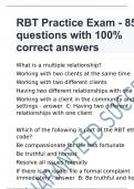 RBT Practice Exam - 85 questions with 100% correct answers