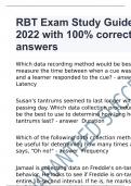 RBT Exam Study Guide 2022 with 100% correct answers