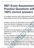 RBT Exam Assessment Practice Questions with 100% correct answers