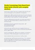 Florida Cosmetology State Board Exam Study Guide &lpar;Clinical&rpar; with complete solutions &vert;Latest 2024&sol;2025