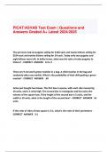 PICAT/ASVAB Test Exam | Questions and  Answers Graded A+ Latest 2024/2025