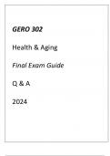 (UMGC) GERO 302 Health & Aging Final Exam Guide Q & A 2024