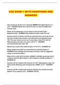 COS EXAM 1 WITH QUESTIONS AND ANSWERS 