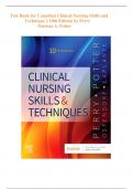 Test Bank For Clinical Nursing Skills and Techniques 10th Edition by Anne Griffin Perry Patricia A. Potter Chapter 1-43