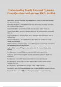 Understanding Family Roles and Dynamics Exam Questions And Answers 100&percnt; Verified