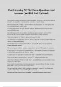 Post Licensing NC 301 Exam Questions And Answers &lpar;Verified And Updated&rpar;