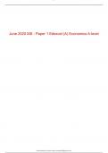 June 2020 MS - Paper 1 Edexcel (A) Economics A-level