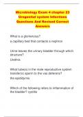 Microbiology Exam 4 chapter 23  Urogenital system Infections Questions And Revised Correct  Answers