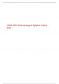 NURS 4203 Pharmacology II Syllabus -Spring 2024