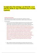 Straighterline BIO250L Microbiology Lab4 Selective Media & Agar Worksheet &lpar;New Version Updated&rpar;