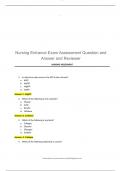 Nursing Entrance Exam Assessment Question and Answer and Reviewer