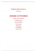 Instructor Manual for American Stories A History of The United States (Combined Volume) 2nd Edition By Brands Breen, Williams Gross (All Chapters, 100% Original Verified, A+ Grade)