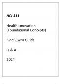 (ASU Online) HCI 311 Health Innovation ( Foundational Concepts) Final Exam Guide Q & A