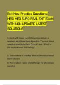 hesi exit practice Questions/ HESI MED SURG REAL EXIT EXAM  WITH NGN UPDATED LATEST  SOLUTIONS