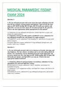 MEDICAL PARAMEDIC FISDAP EXAM 2024 QUESTIONS AND ANSWERS