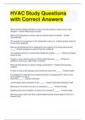 HVAC Study Questions with Correct Answers