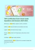 TIPS Certification Exam Study Guide Questions and Answers 2024-2025.