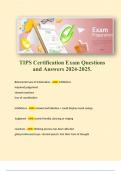 TIPS Certification Exam Study Guide Questions and Answers 2024-2025.