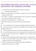 EMT FISDAP 2023 FINAL EXAM (220+ ACTUAL QUESTIONS AND VERIFIED ANSWERS)