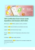 TIPS Certification Exam Study Guide Questions and Answers 2024-2025&period; 