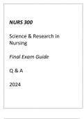 (UMGC) NURS 300 Science & Research in Nursing Final Exam Guide Q & A 2024