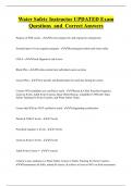 Water safety instructor  Bundled Exam Questions Package with Correct Answers