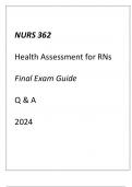 (UMGC) NURS 362 Health Assessment for RNs Final Exam Guide Q & A 2024