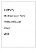 (UMGC) GERO 390 The Business of Aging Final Exam Guide Q & A 2024