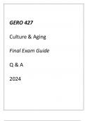 (UMGC) GERO 427 Culture & Aging Final Exam Guide Q & A 2024
