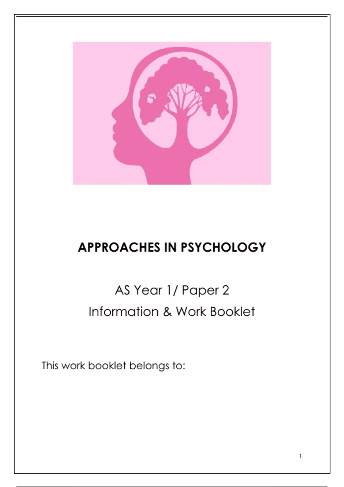 Summary AQA AS Psychology- Approaches Booklet - Approaches - Stuvia UK