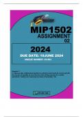 MIP1502 ASSIGNMENT 2 DUE 10 JUNE 2024 Question 1 1.1 Discuss why mathematics teachers in primary school must be concerned with the concept of equality as soon learners start writing symbols for number operations. Justify your reasoning by means of example