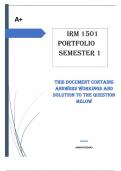 IRM1501 PORTFOLIO (COMPLETE ANSWERS) Semester 1 2024 100% TRUSTED workings, explanations and solutions. for assistance Whats-App .......................................