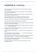 HAZWOPER 40- Bundled Exams with 100&percnt; correct answers 2024