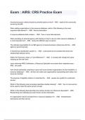 Exam &colon; AIRS&colon; CRS Practice Exam Questions And Answers 