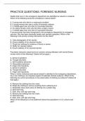 PRACTICE QUESTIONS&colon; FORENSIC NURSING