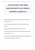 FIN 3403 EXAM 2 TEST BANK  QUESTIONS WITH 100% CORRECT  ANSWERS { GRADED A+} 