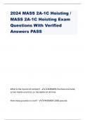 2024 MASS 2A-1C Hoisting / MASS 2A-1C Hoisting Exam  Questions With Verified  Answers PASS