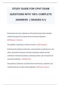 STUDY GUIDE FOR CPHT EXAM  QUESTIONS WITH 100% COMPLETE  ANSWERS { GRADED A+} 