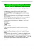 AP Human Geography Chapter 1 Multiple Choice Test&vert;50 Questions and Answers