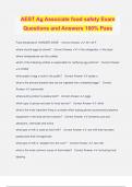 AEST Ag Associate food safety Exam Questions and Answers 100% Pass