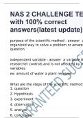 NAS 2 CHALLENGE TEST with 100% correct answers(latest update)